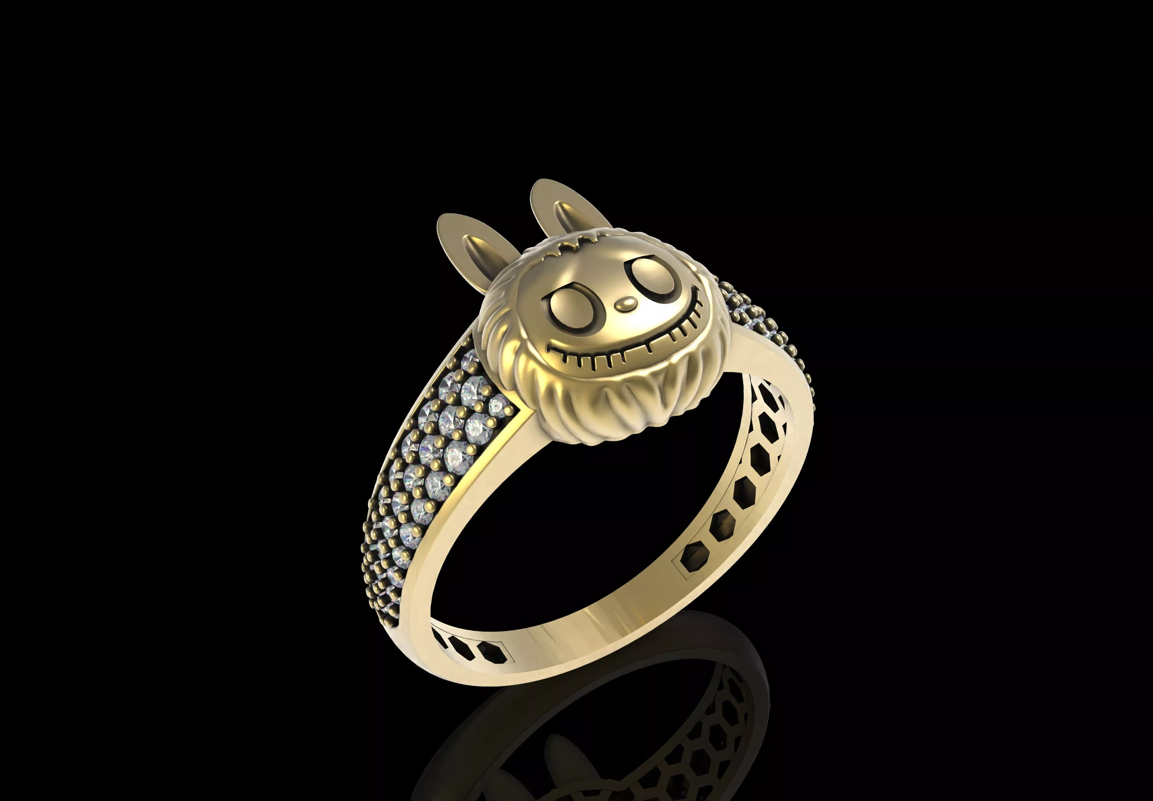 Labubu Ring 3D print model