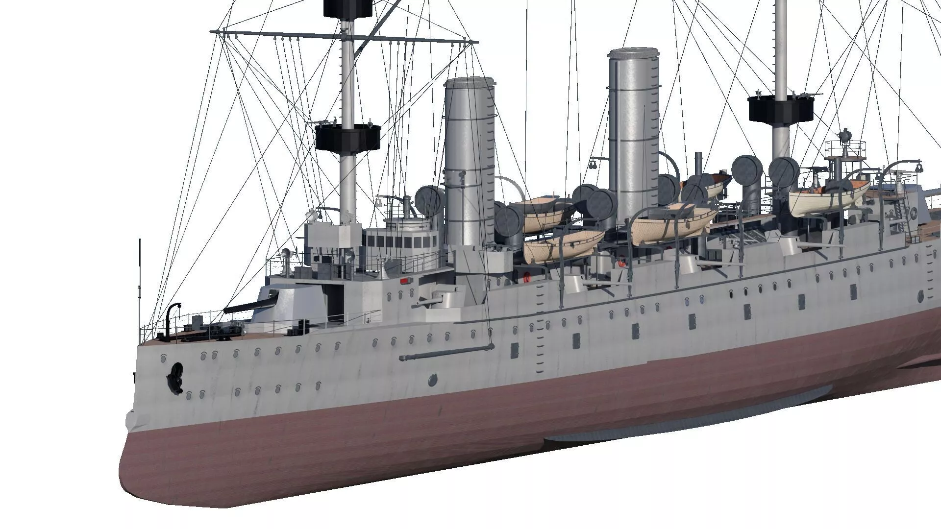 IMPERIAL CHINESE NAVY PROTECTED CRUISER LATE 19TH CENTURY 3D model