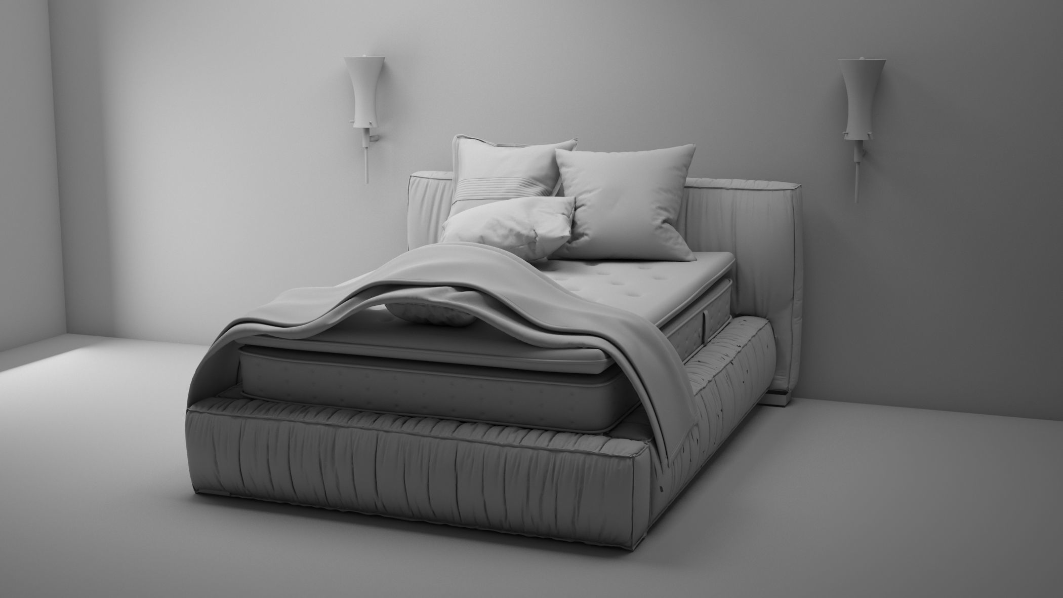 Realistic Bed Model  3D model_1