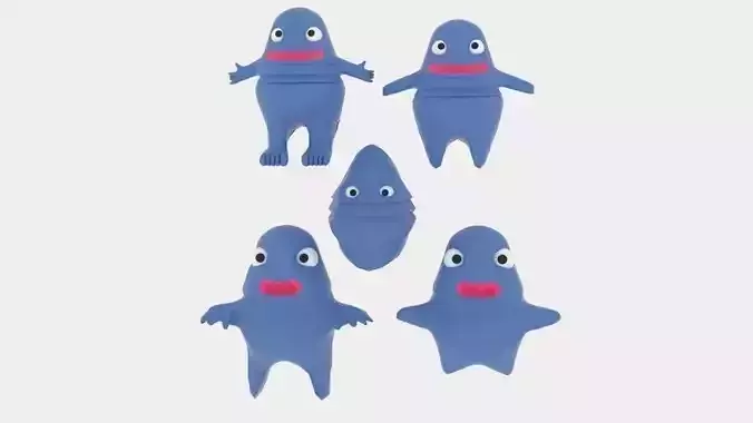  Fat Blob Monster  Low-poly 3D model