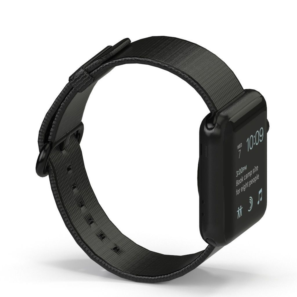 Apple Watch Series 2 Silver Aluminum Woven Nylon Low-poly 3D model_4
