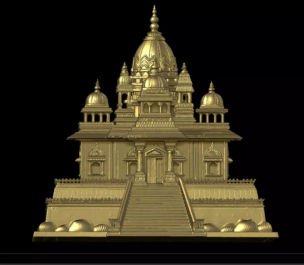 CLASSIC VEDIC TEMPLE ARCHITECTURE HIGH-DETAIL JEWELRY SCULPTURE 3D print model