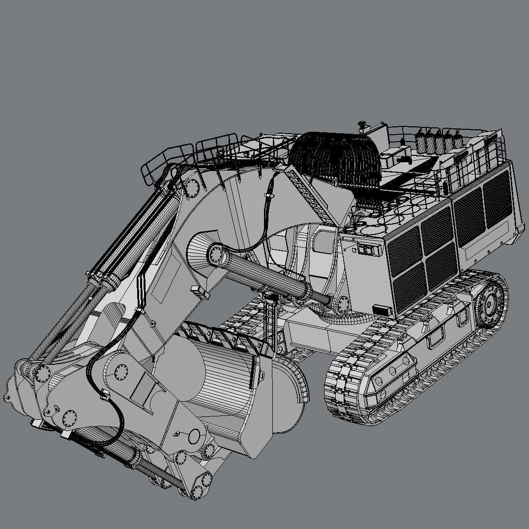LIEBHERR R996 Backhoe 3D model_5