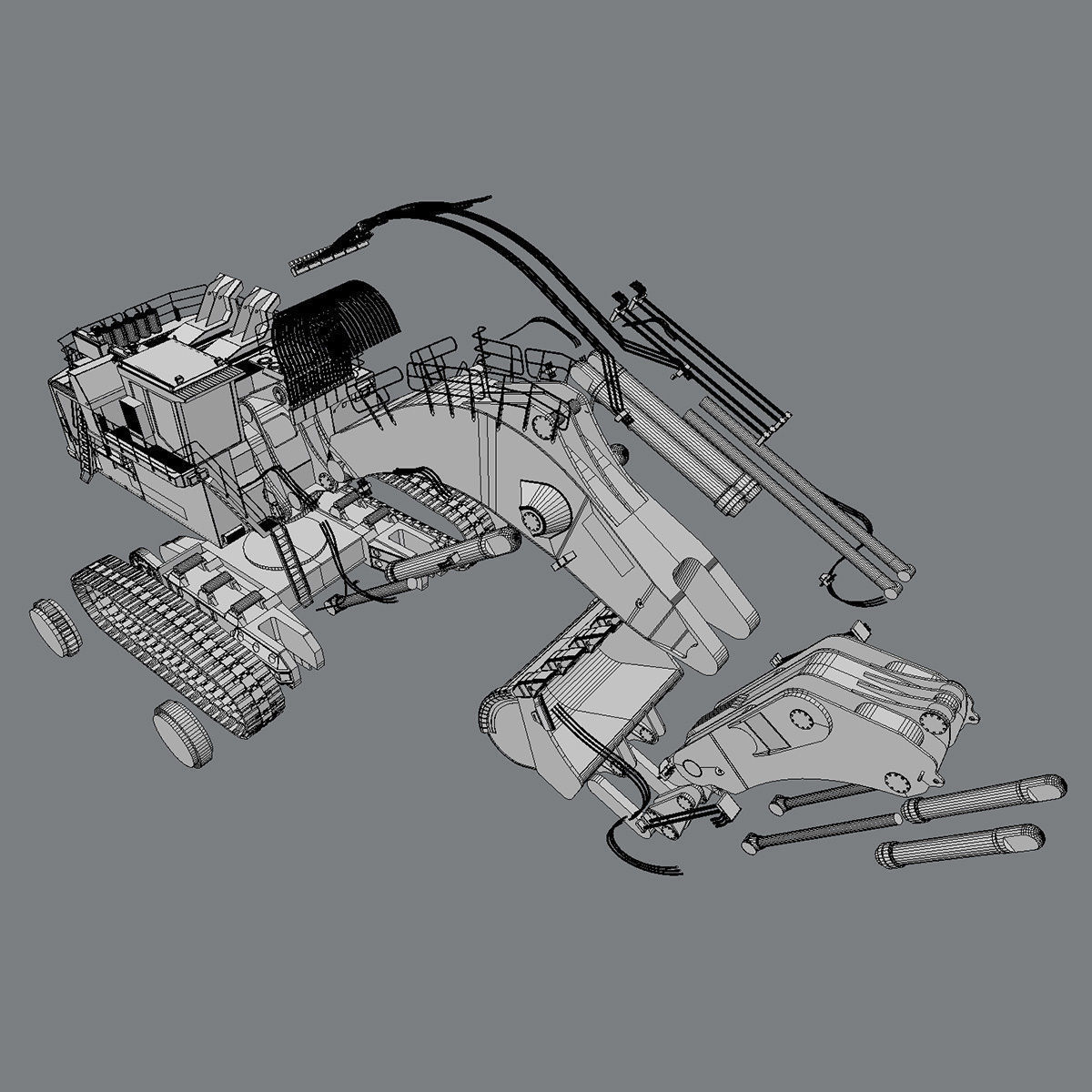 LIEBHERR R996 Backhoe 3D model_7
