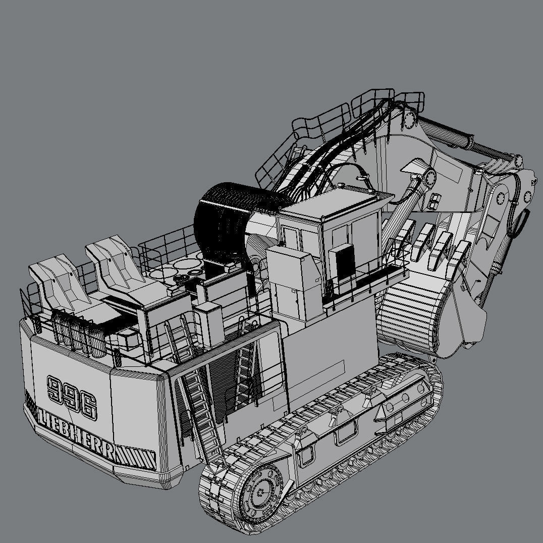 LIEBHERR R996 Backhoe 3D model_6