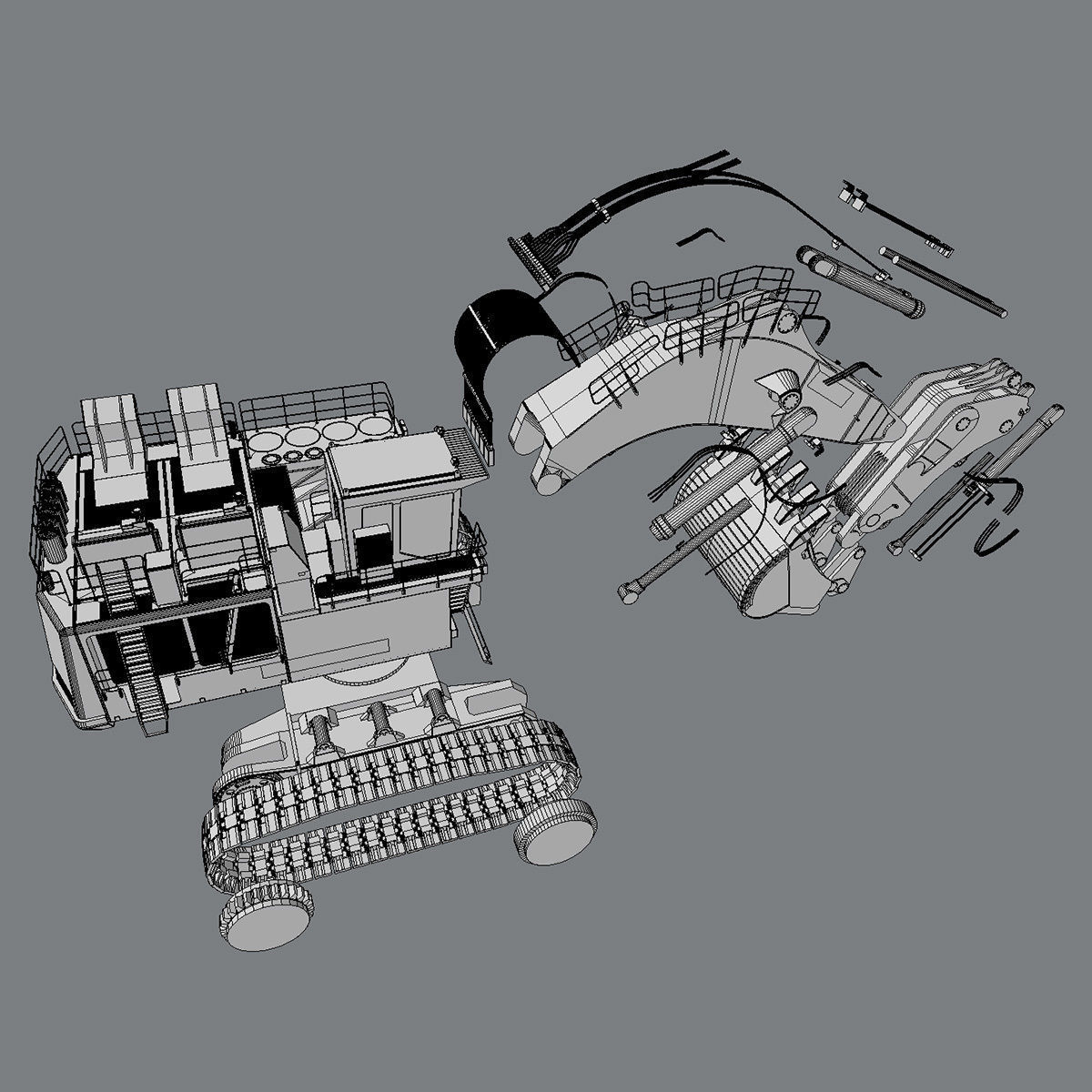 LIEBHERR R996 Backhoe 3D model_8