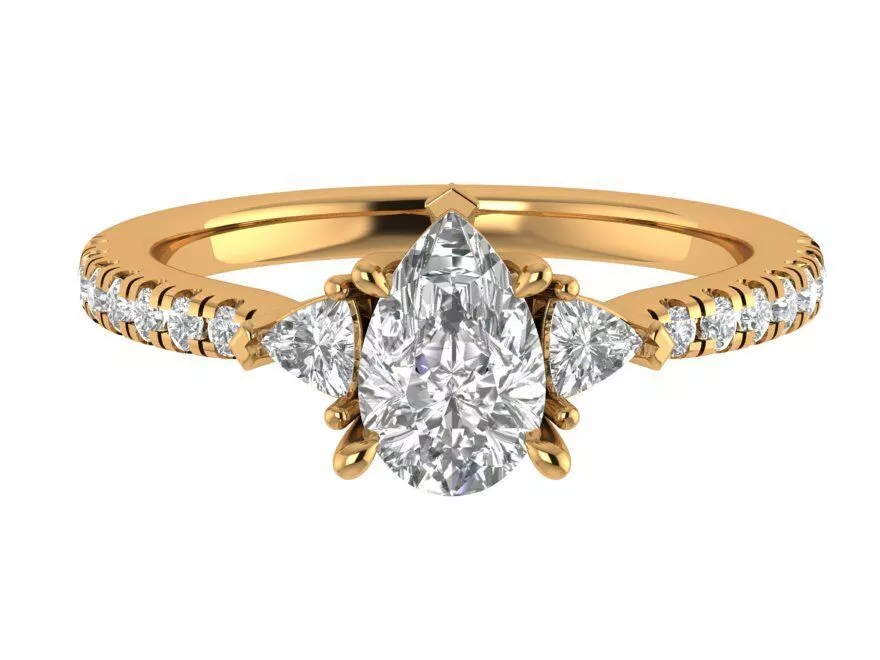 Pear Engagement Ring 3D print model