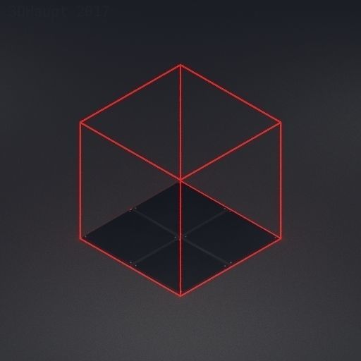 Modular Stairs Collection Orange Painted Metal Low-poly 3D model_48