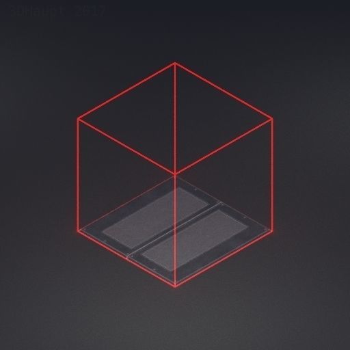 Modular Stairs Collection Orange Painted Metal Low-poly 3D model_42