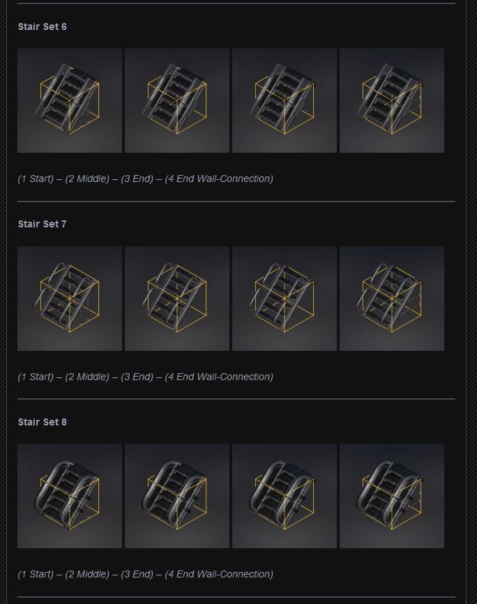 Modular Stairs Collection Orange Painted Metal Low-poly 3D model_62