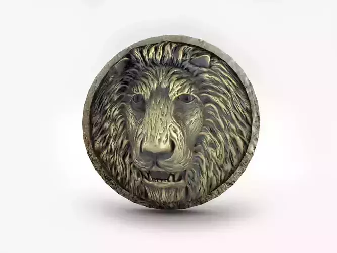 Lion head sculpture