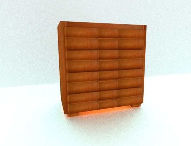 wardrobe wooden chest of drawers Low-poly 3D model_3