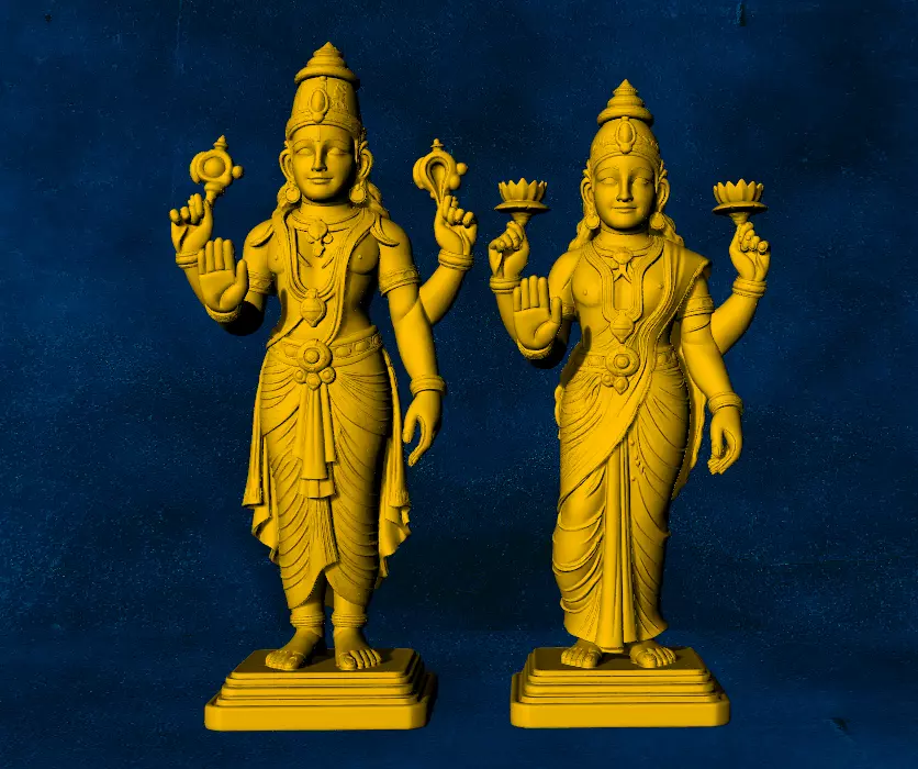 VENKATESWARA BALAJI LAKSHMI GOD GODDES HINDU GOLD SILVER LOCKET 3D print model