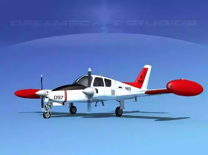 Cessna U-3B Blue Canoe V09 3D model