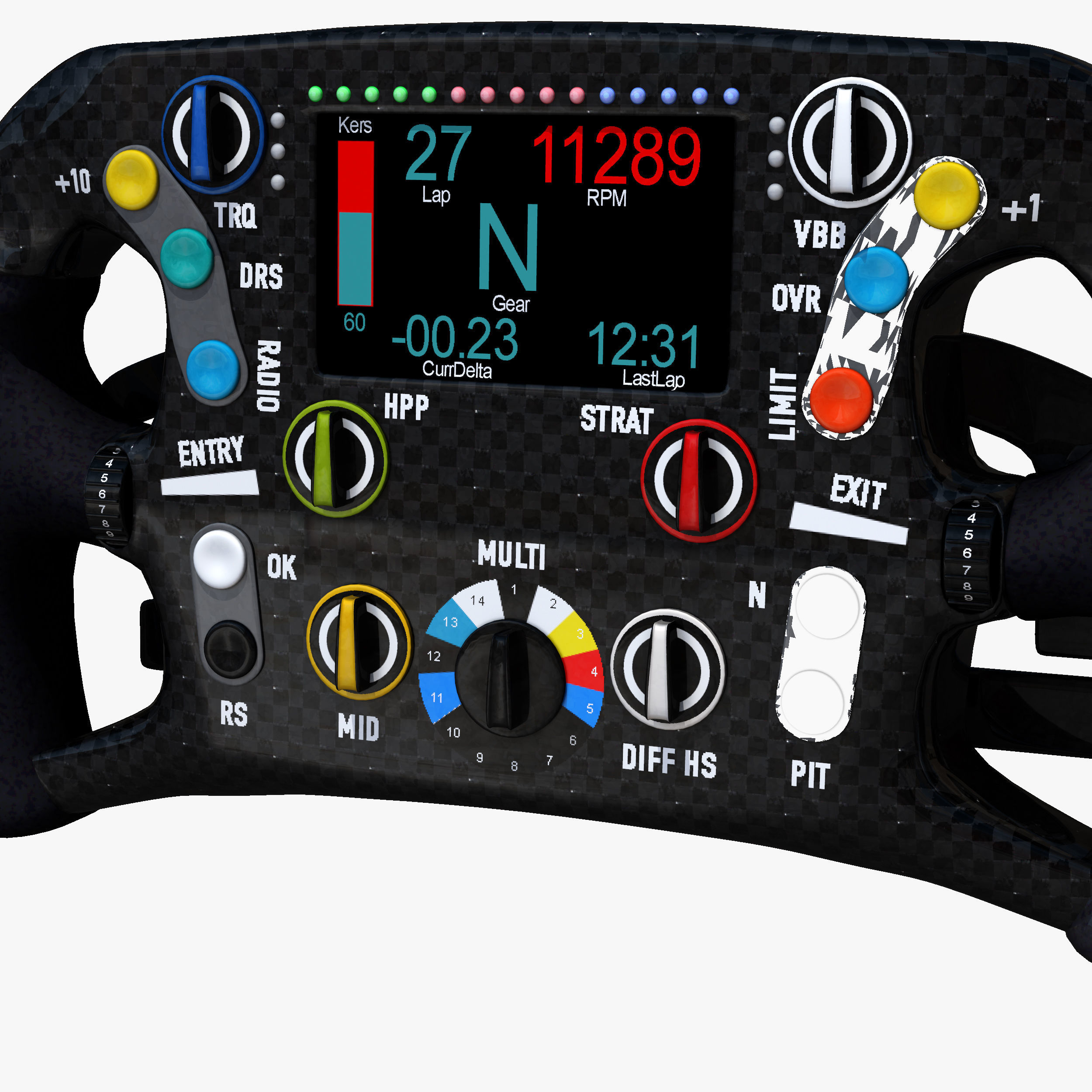 MRT05 Steering Wheel Low-poly 3D model_8