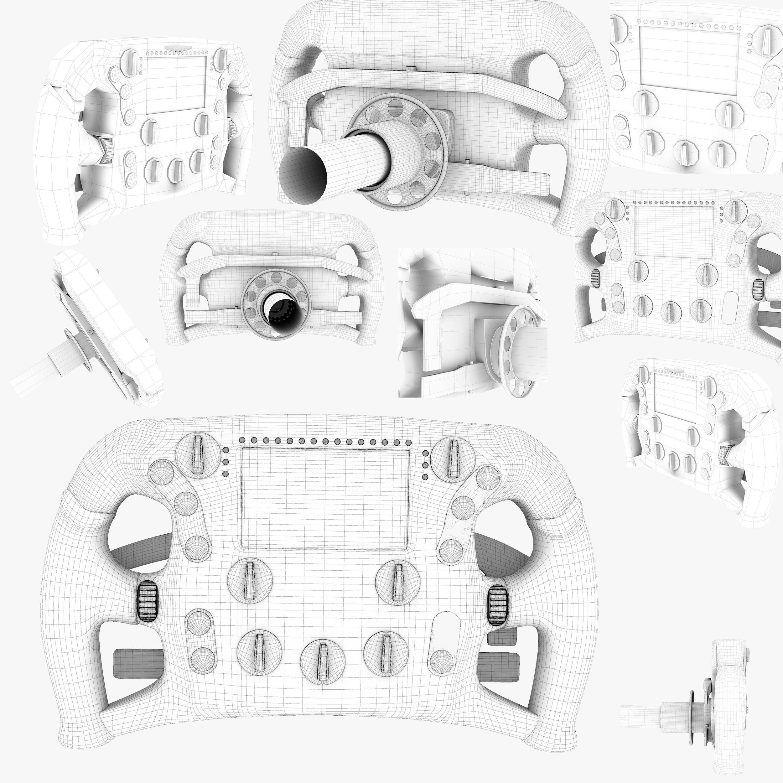 MRT05 Steering Wheel Low-poly 3D model_12