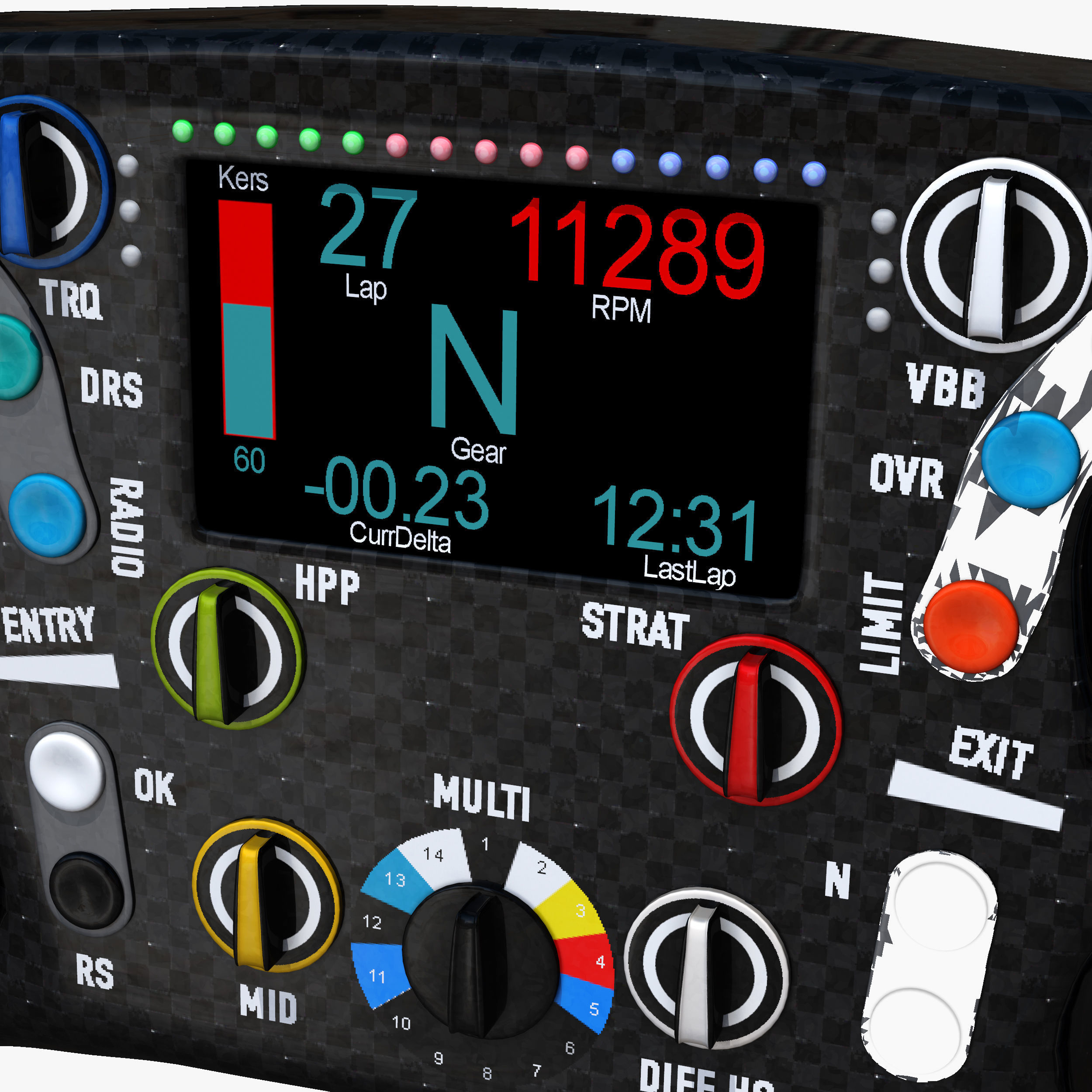 MRT05 Steering Wheel Low-poly 3D model_5