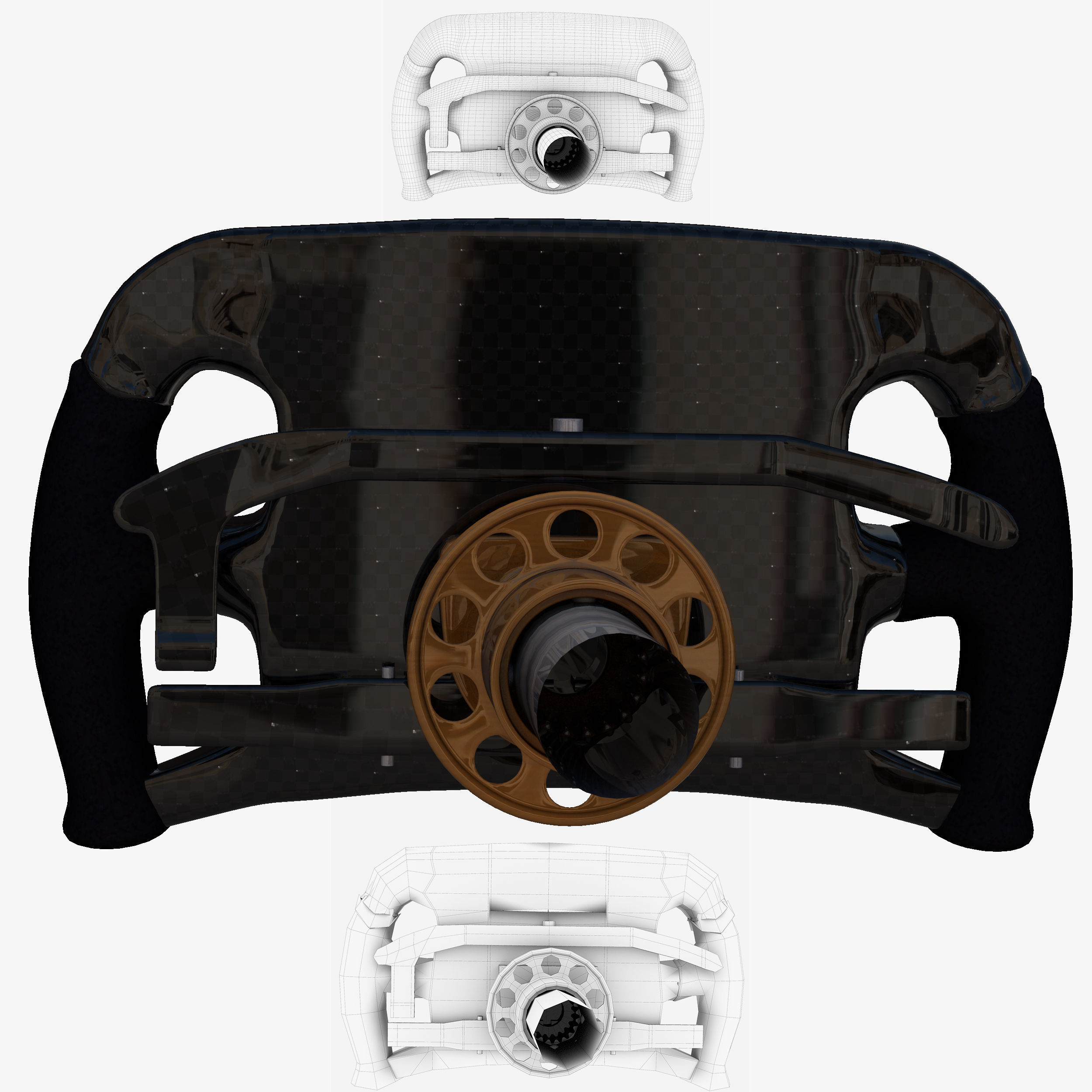 MRT05 Steering Wheel Low-poly 3D model_4