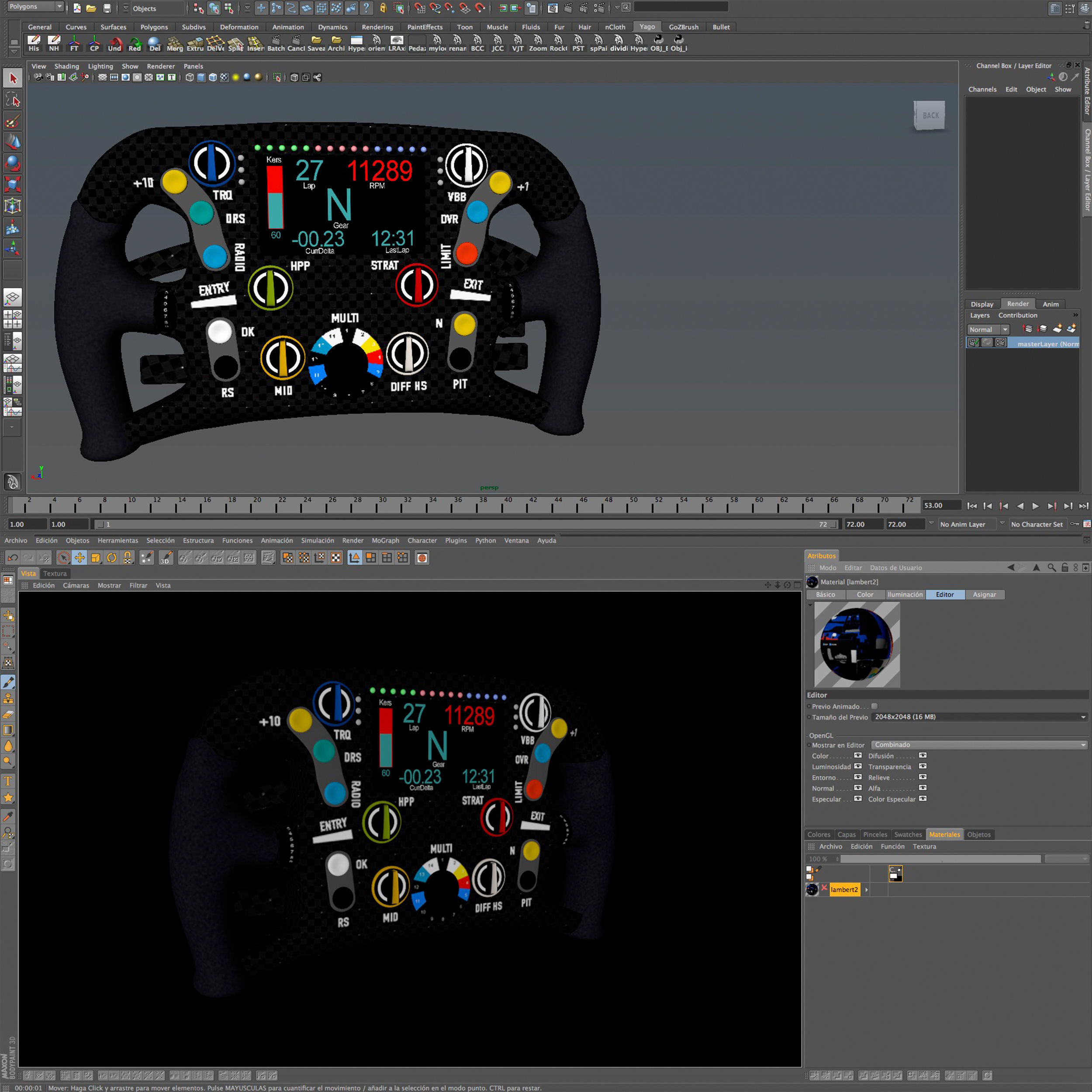 MRT05 Steering Wheel Low-poly 3D model_10