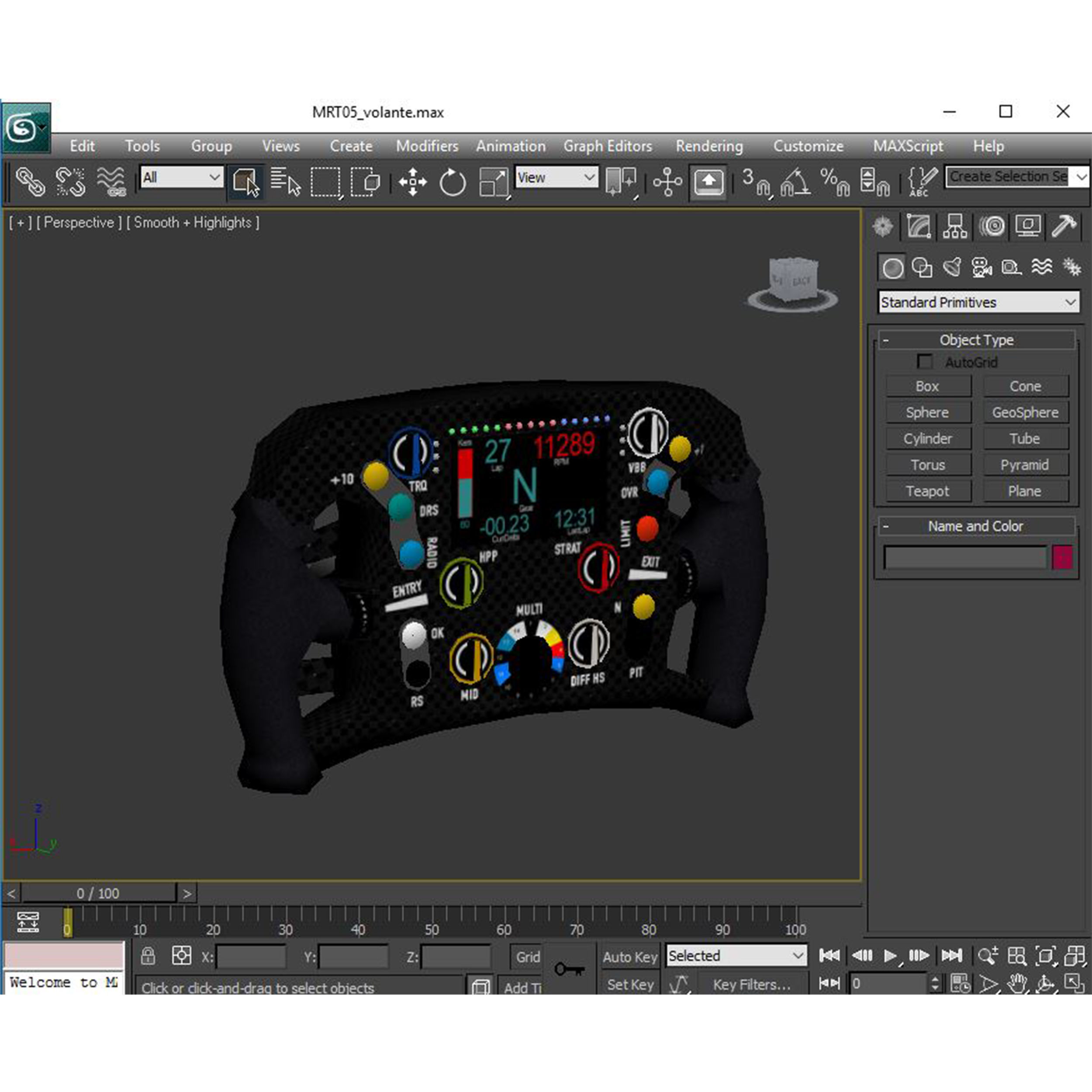 MRT05 Steering Wheel Low-poly 3D model_11