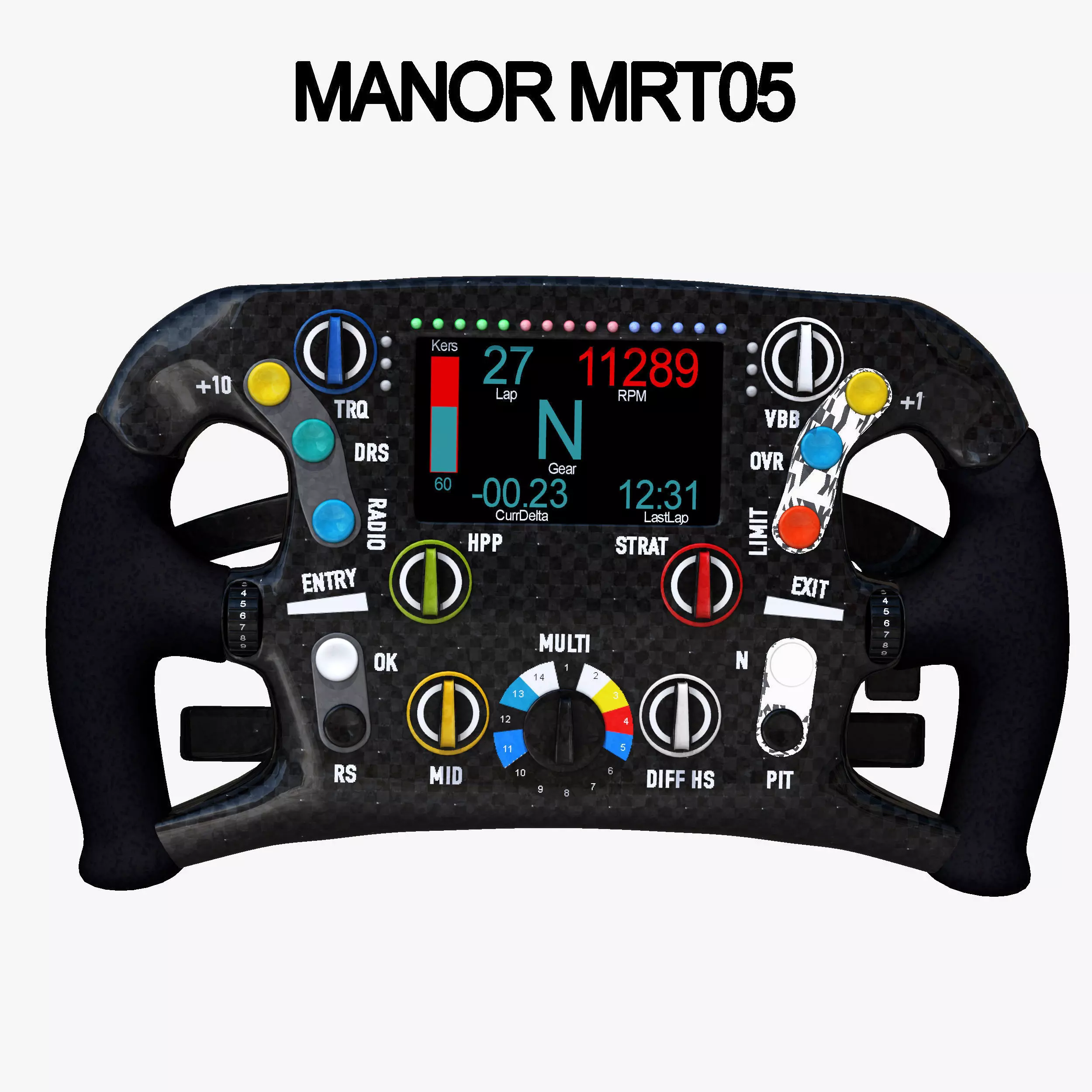 MRT05 Steering Wheel Low-poly 3D model_0