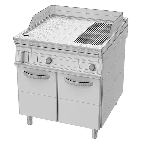 Professional electric griddle Tecnoinox T9 3D model 6