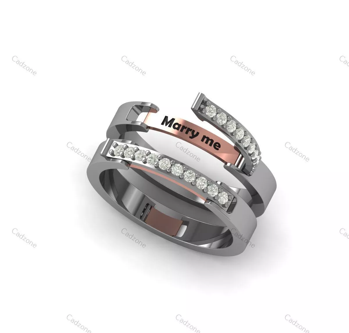 Hidden Engraving Proposal Ring-3D CAD Model 3D print model