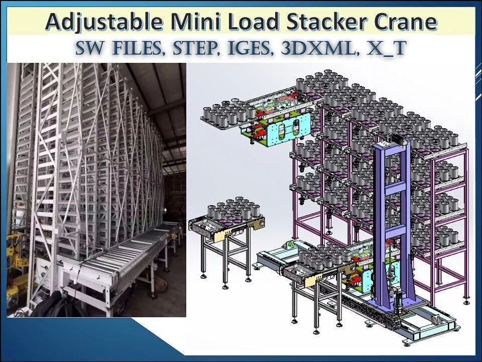 Adjustable Mini Load Stacker Crane 3D CAD Model 3D model