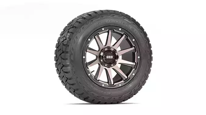 OFF ROAD WHEEL AND TIRE 4 3D model