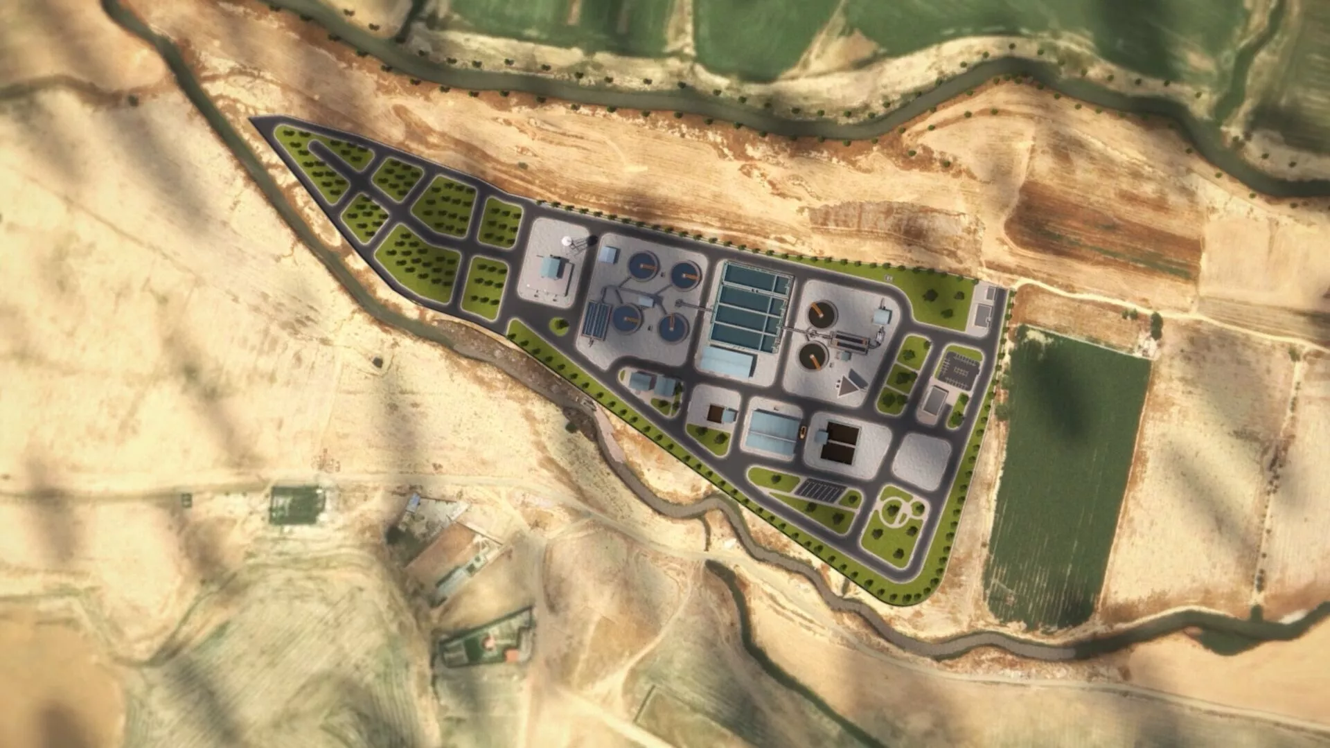 Water Treatment Plant Industrial 3D Model 3D model
