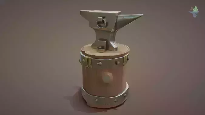Blacksmith Anvil Set Low-poly 3D model