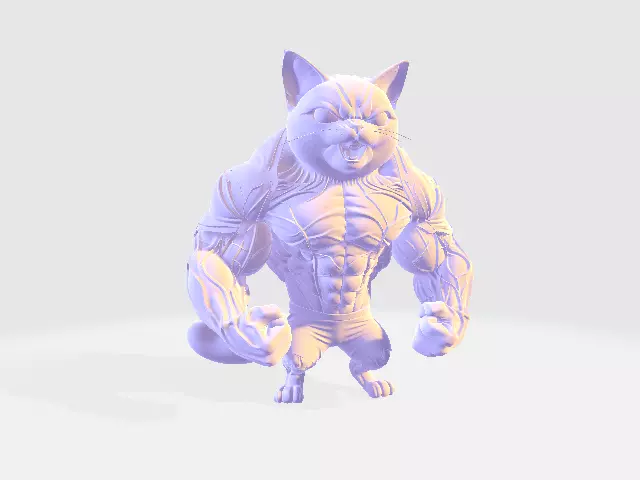 Muscle Animals Muscular Kitten 3D print model
