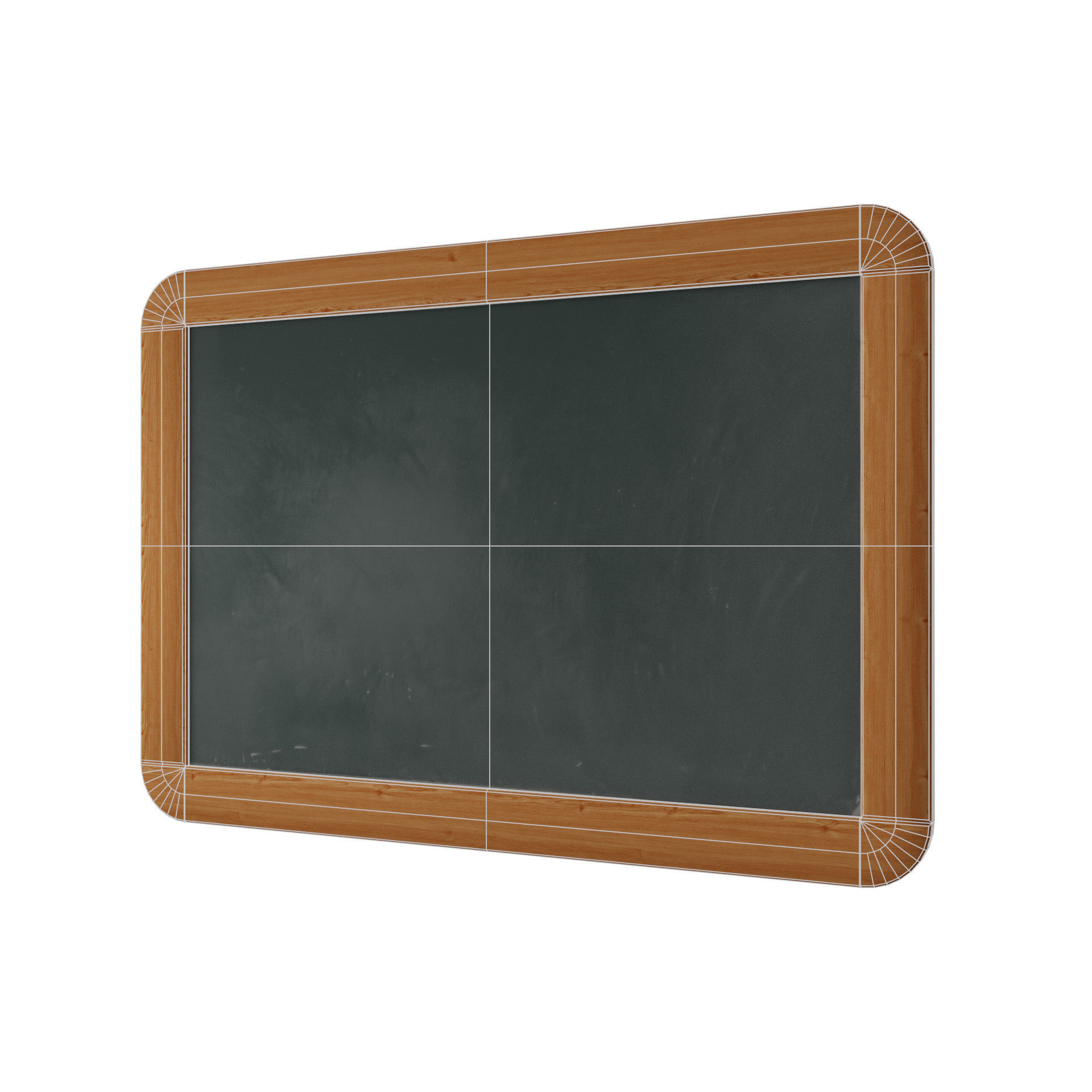 Chalkboard blackboard Low-poly 3D model_1