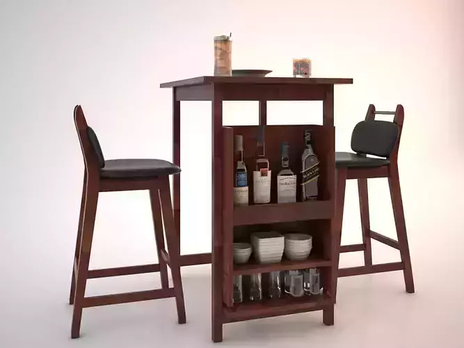 Barstool bar table and chairs