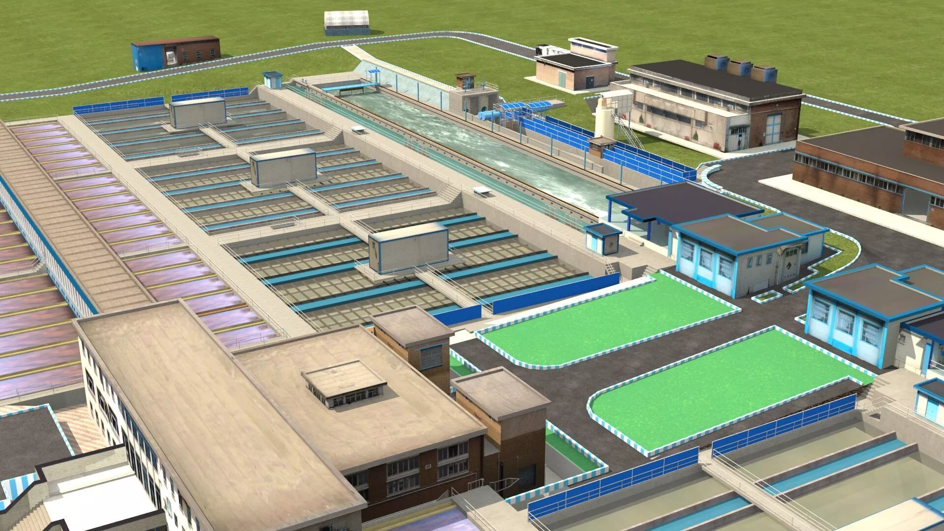 Wastewater Treatment Unit WWTP Process Unit Industrial 3D Model 3D model