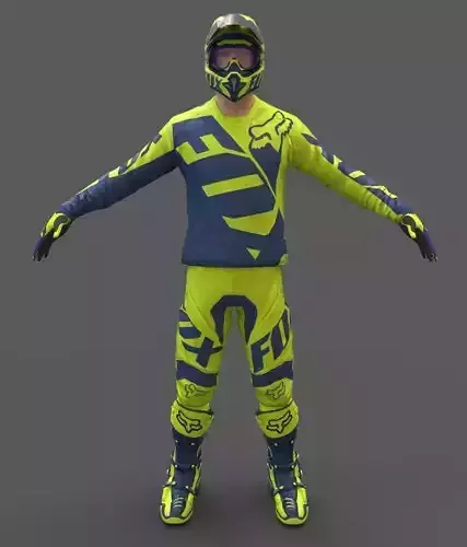 Motocross Racing Suit Low-poly 3D model