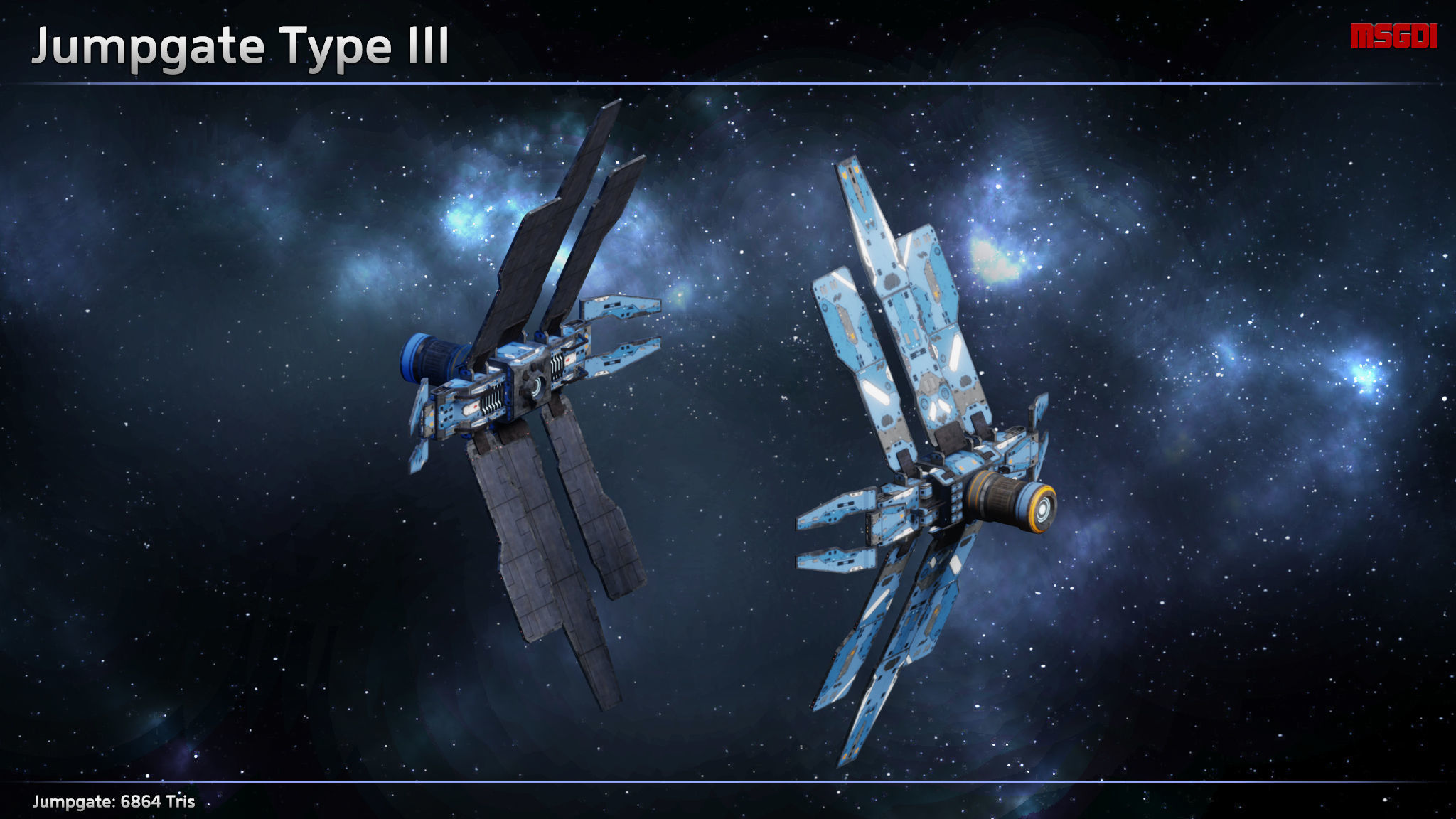 Spaceship Jumpgate Type III Low-poly 3D model