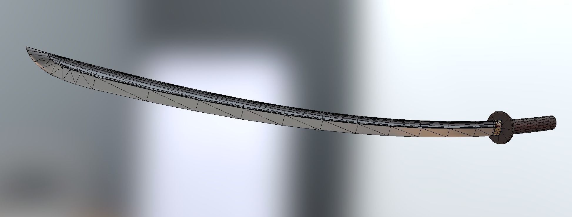 Katana sword Free low-poly 3D model_2