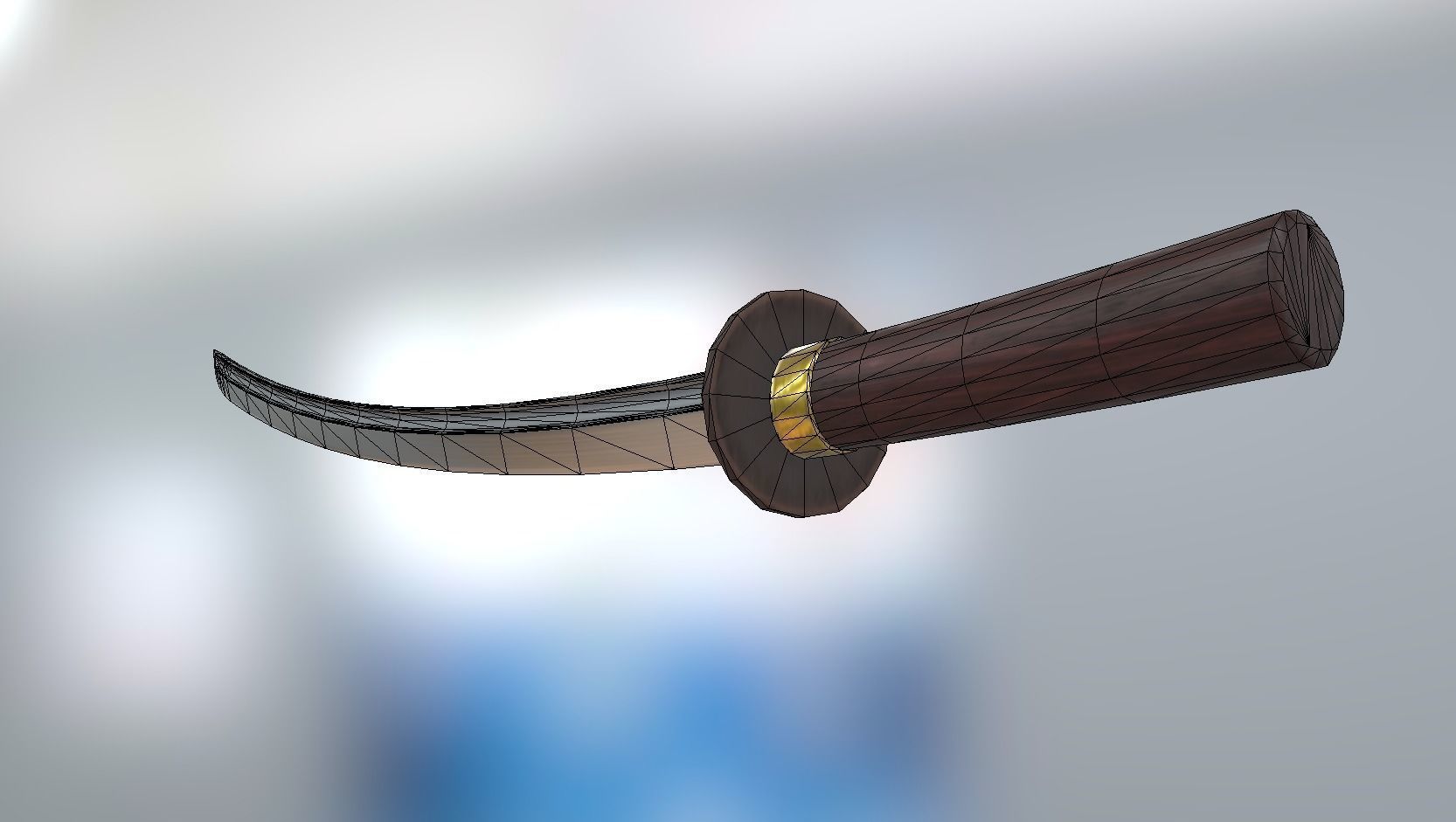 Katana sword Free low-poly 3D model_4