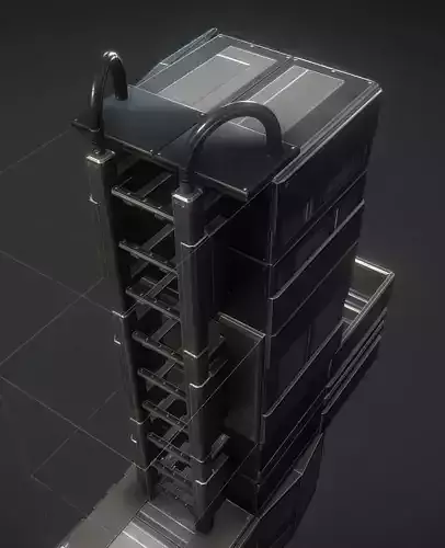Modular Sci-Fi Ladders Basic Version Low-poly 3D model
