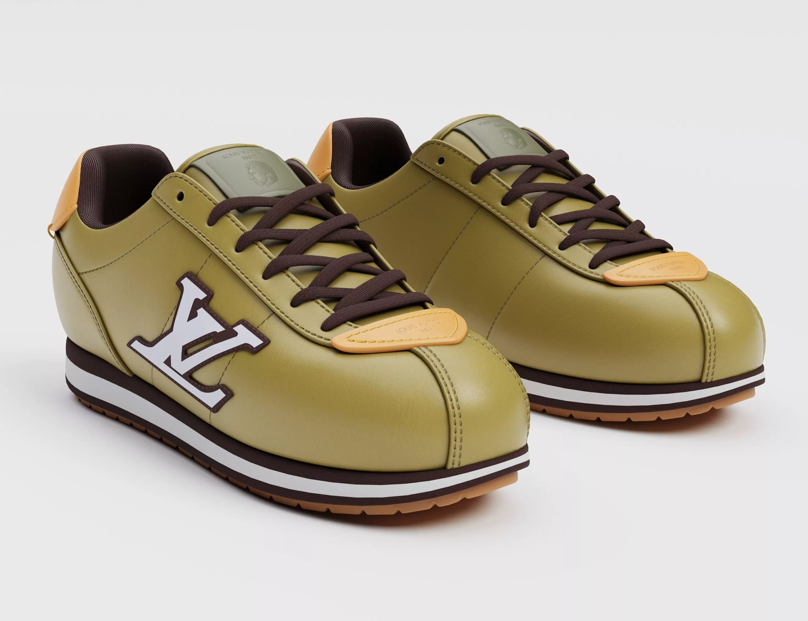 Louis Vuitton leather buttersoft sneakers Low-poly 3D model