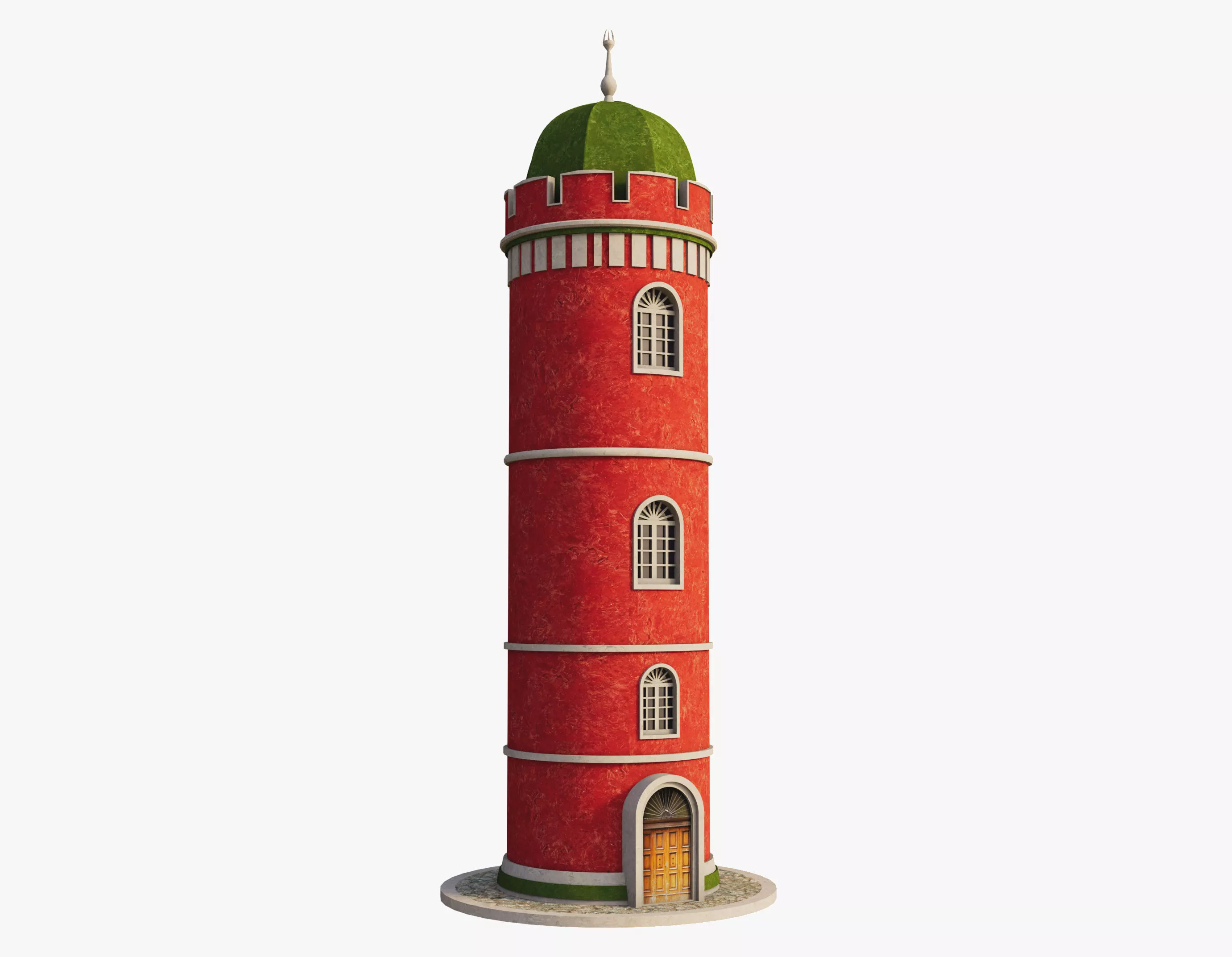 Ancient Red Tower Free 3D model