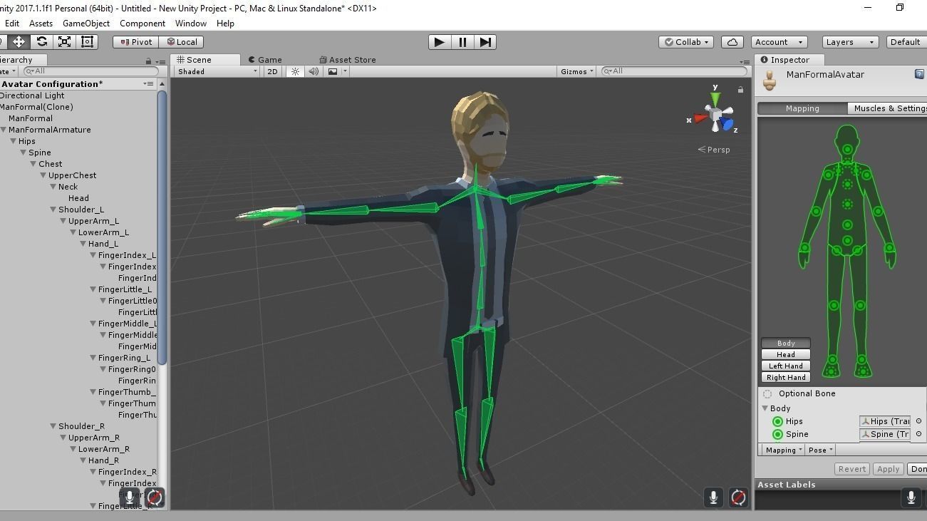 Low-poly Man Formal Clothes Low-poly 3D model_5