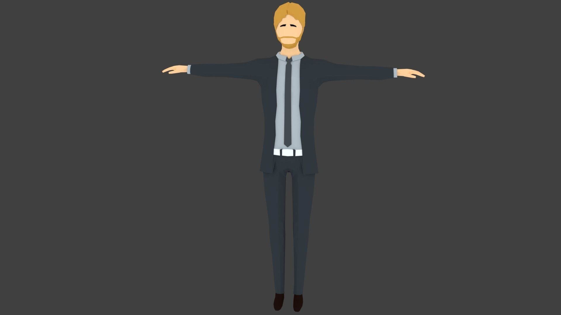 Low-poly Man Formal Clothes Low-poly 3D model_1