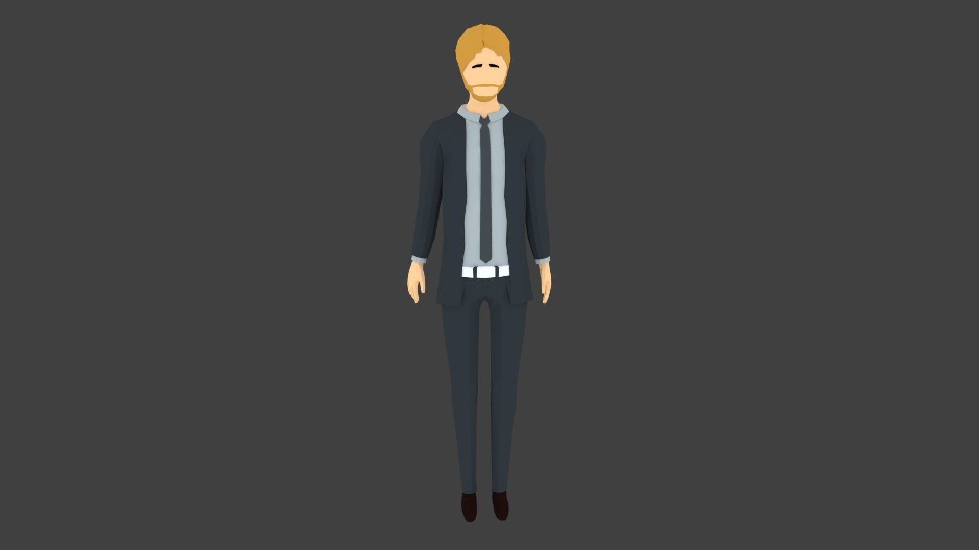 Low-poly Man Formal Clothes Low-poly 3D model_0