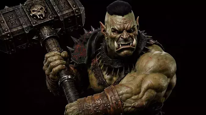 Orc Warrior With Warhammer
