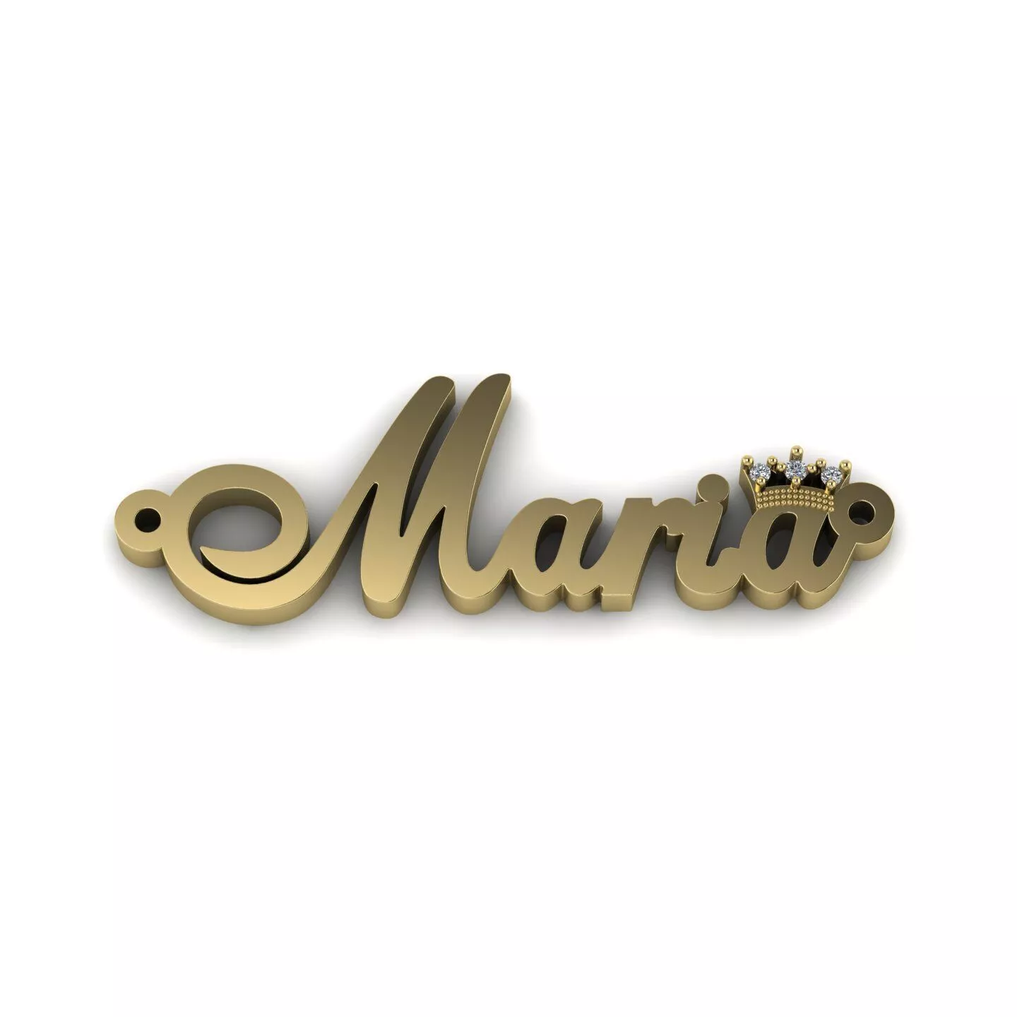 Maria Crown Name Bracelet Necklace Diamond Script 3D print model