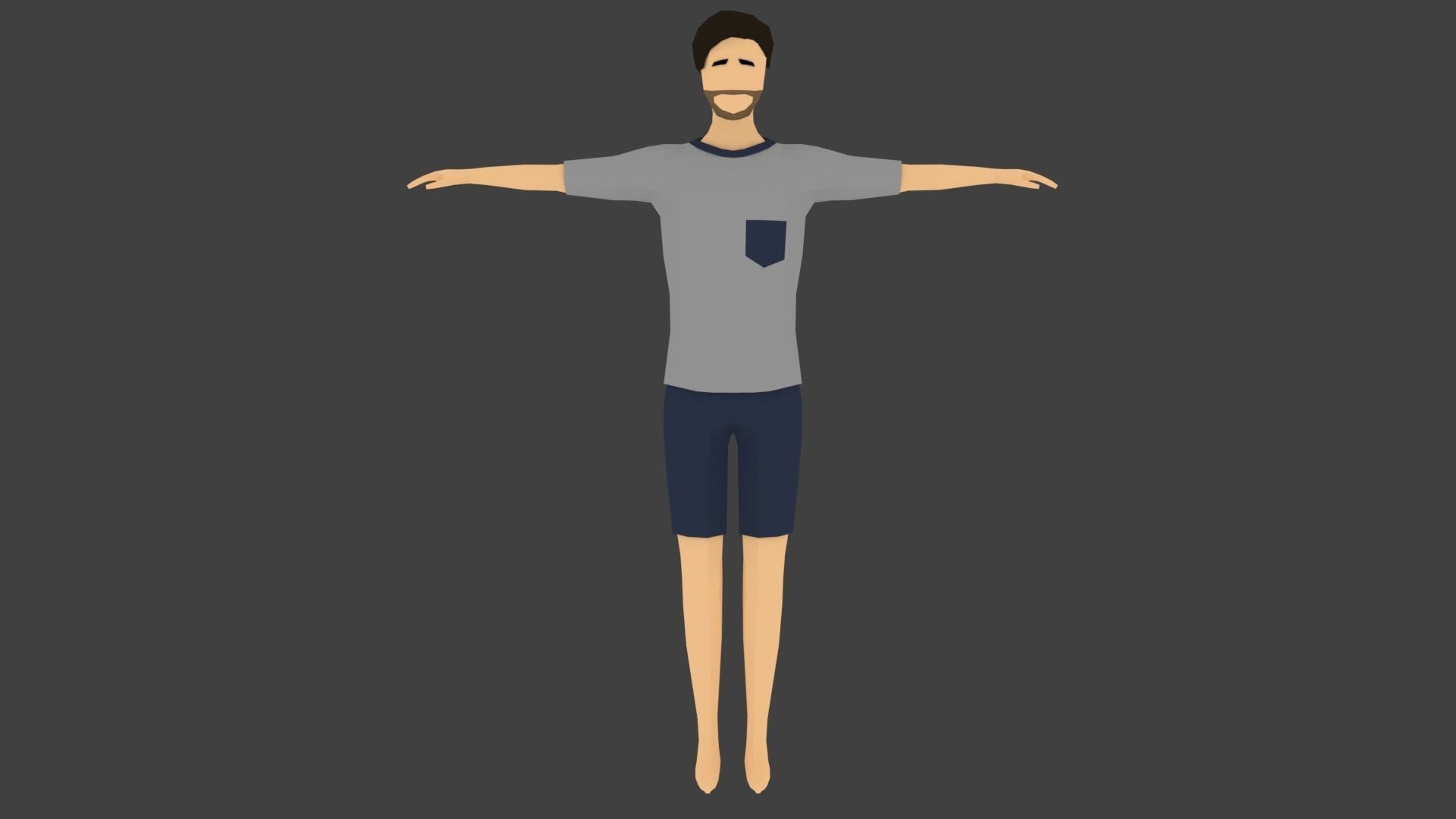 Low-poly Man Casual Clothes Low-poly 3D model_1