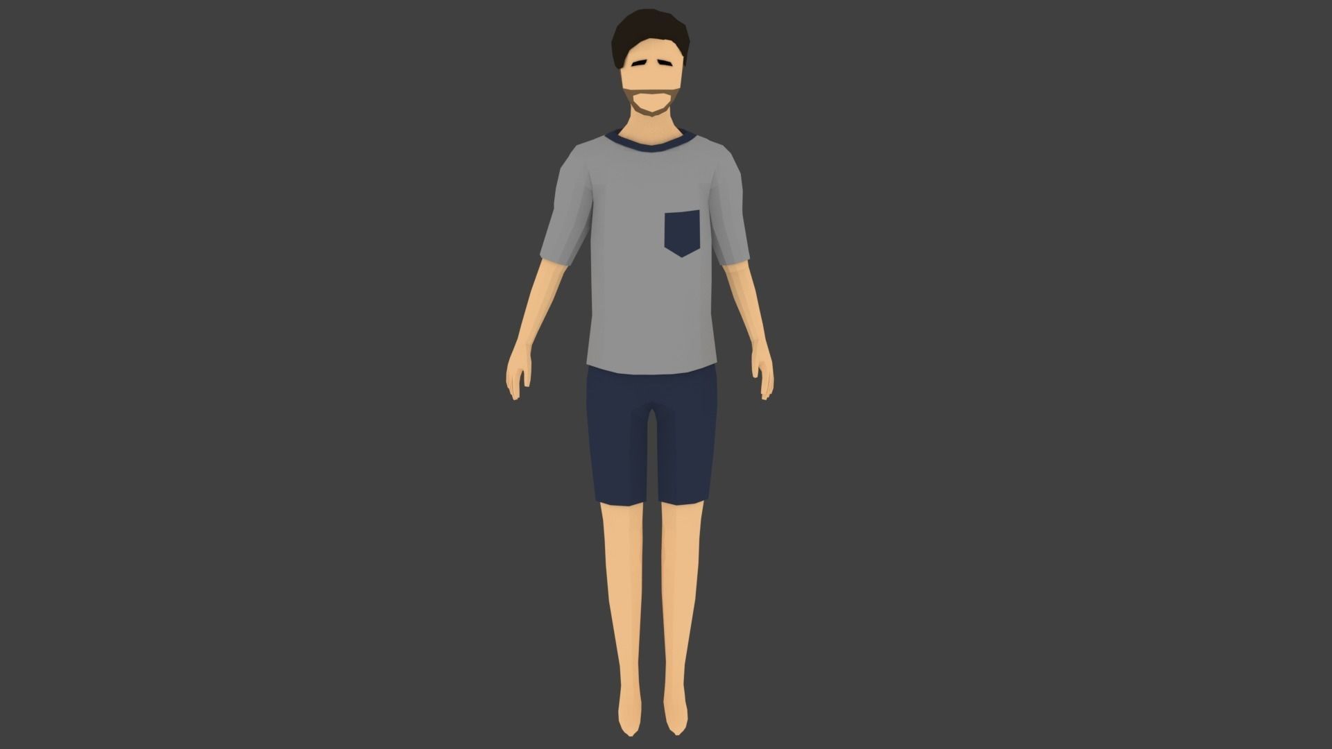 Low-poly Man Casual Clothes Low-poly 3D model_0