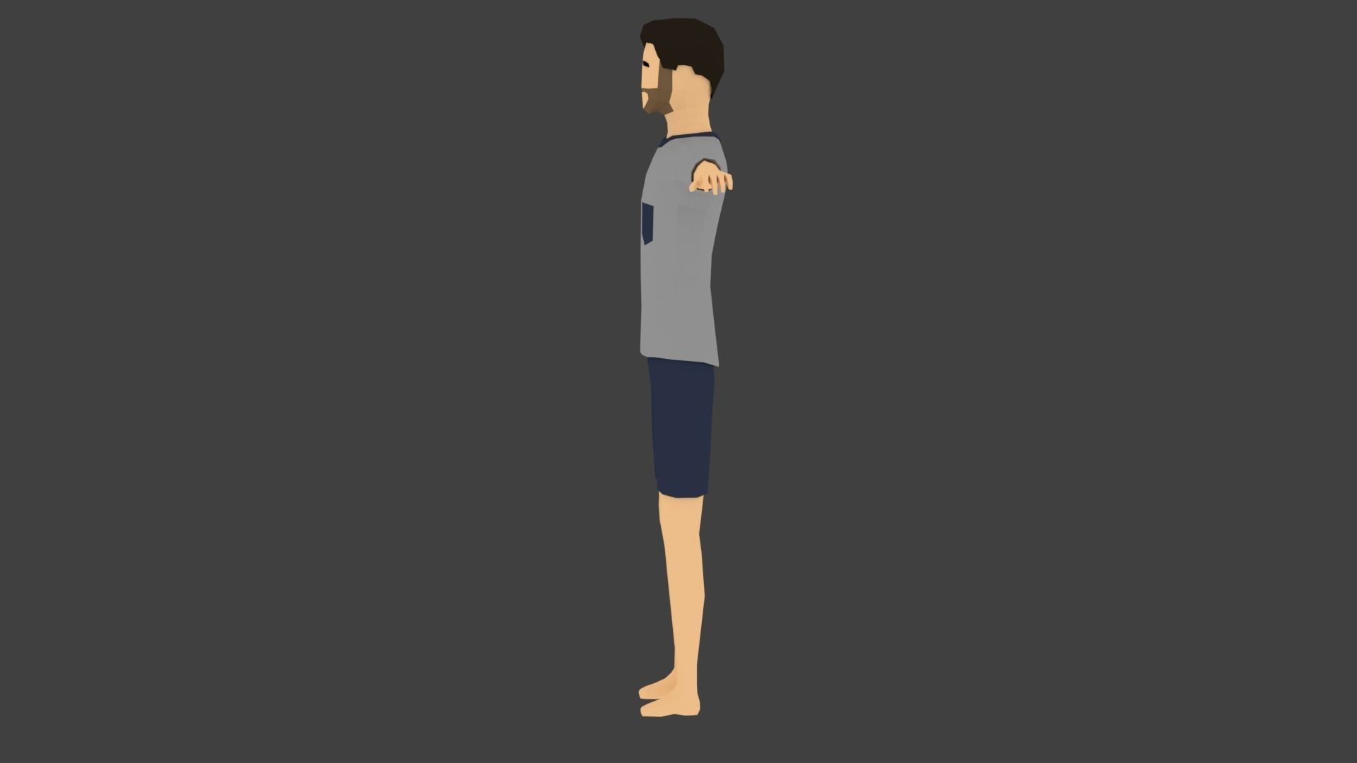 Low-poly Man Casual Clothes Low-poly 3D model_2
